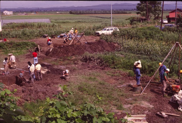 Excavation at the low-lying wetland