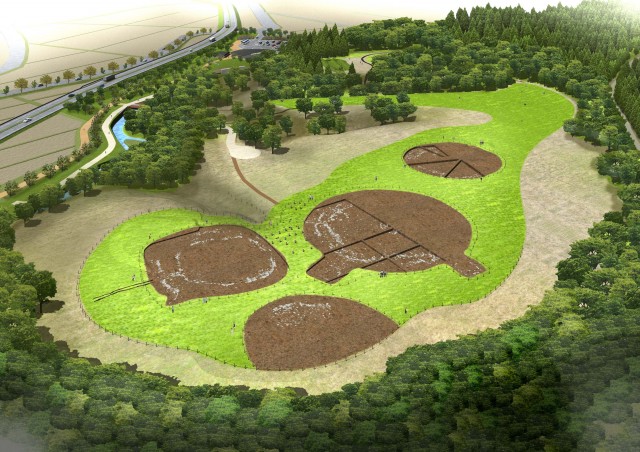 Drawing of the intended environment for sightseeing after improvement work is completed