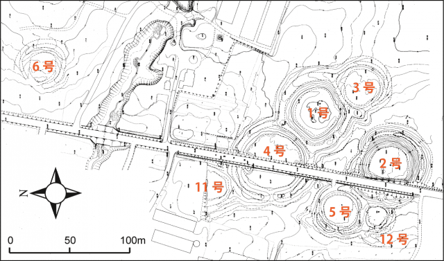 Survey map of the Kiusu Earthwork Burial Circles